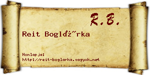 Reit Boglárka névjegykártya